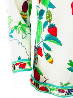 Vintage Leonard White and Multicolor Long Sleeve Top Size 42