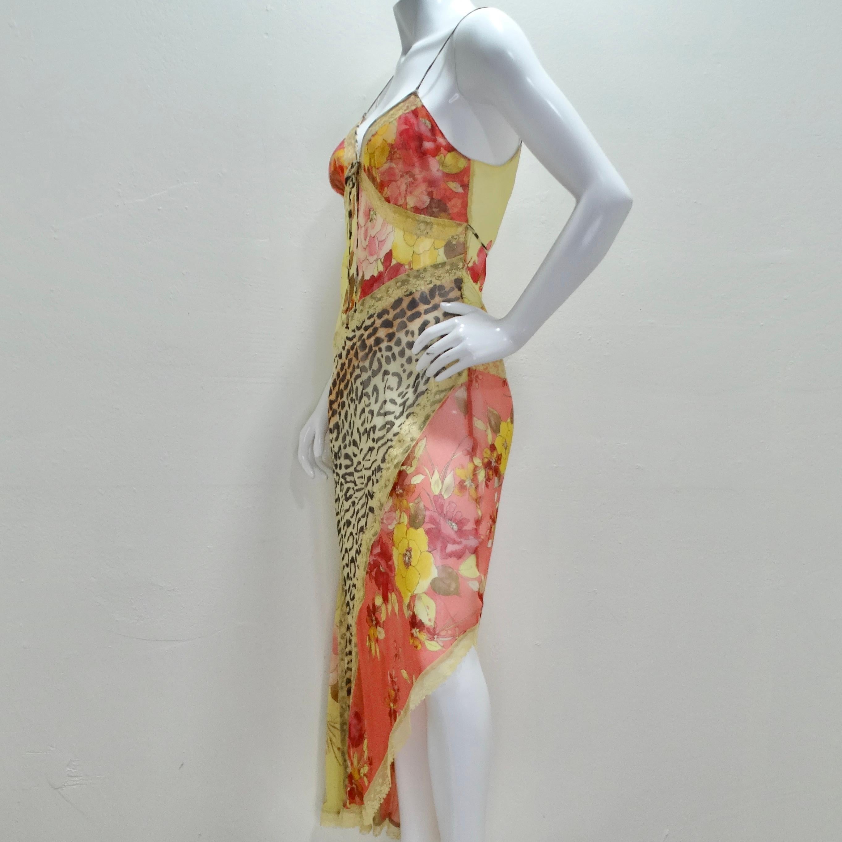 Vintage Leopard and Floral Lace Slip Dress 6