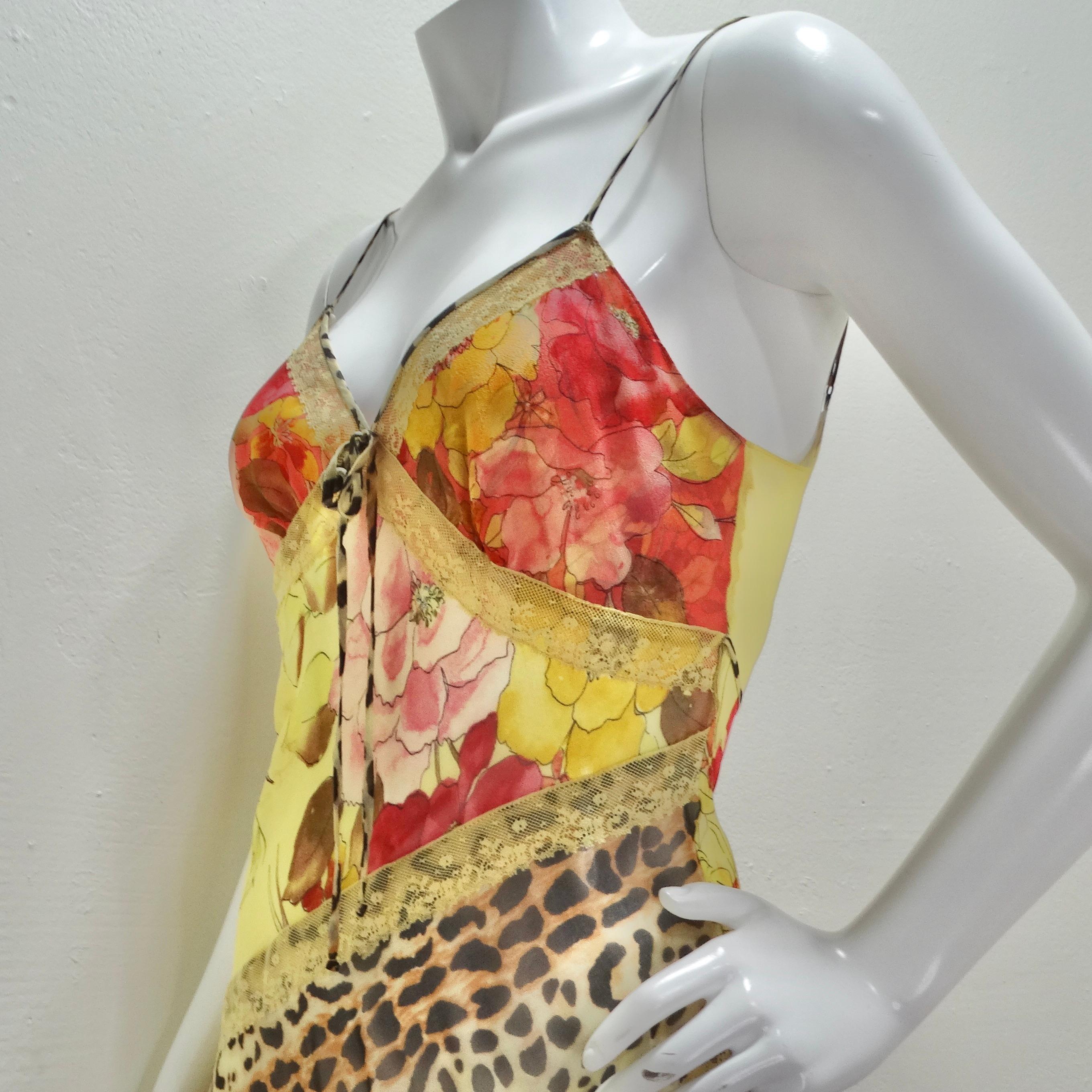 Vintage Leopard and Floral Lace Slip Dress 7