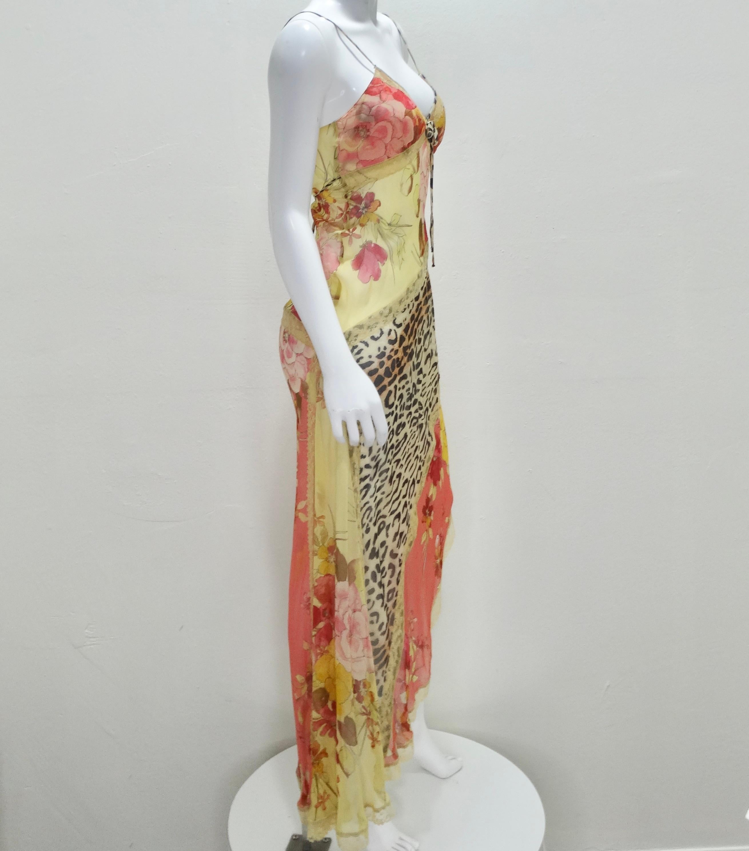 Vintage Leopard and Floral Lace Slip Dress 1