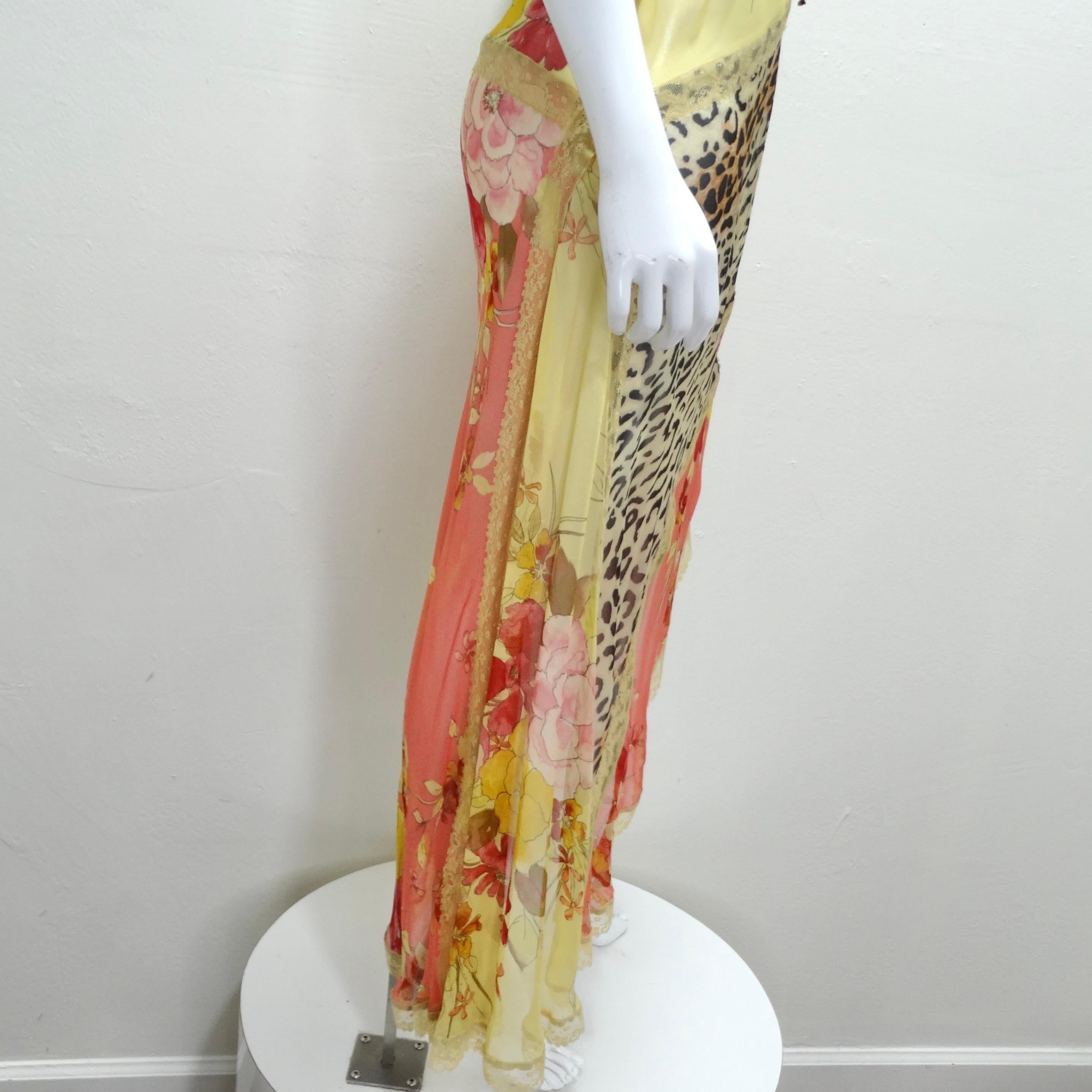 Vintage Leopard and Floral Lace Slip Dress 2