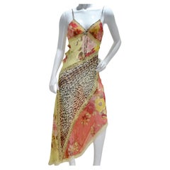 Vintage Leopard and Floral Lace Slip Dress