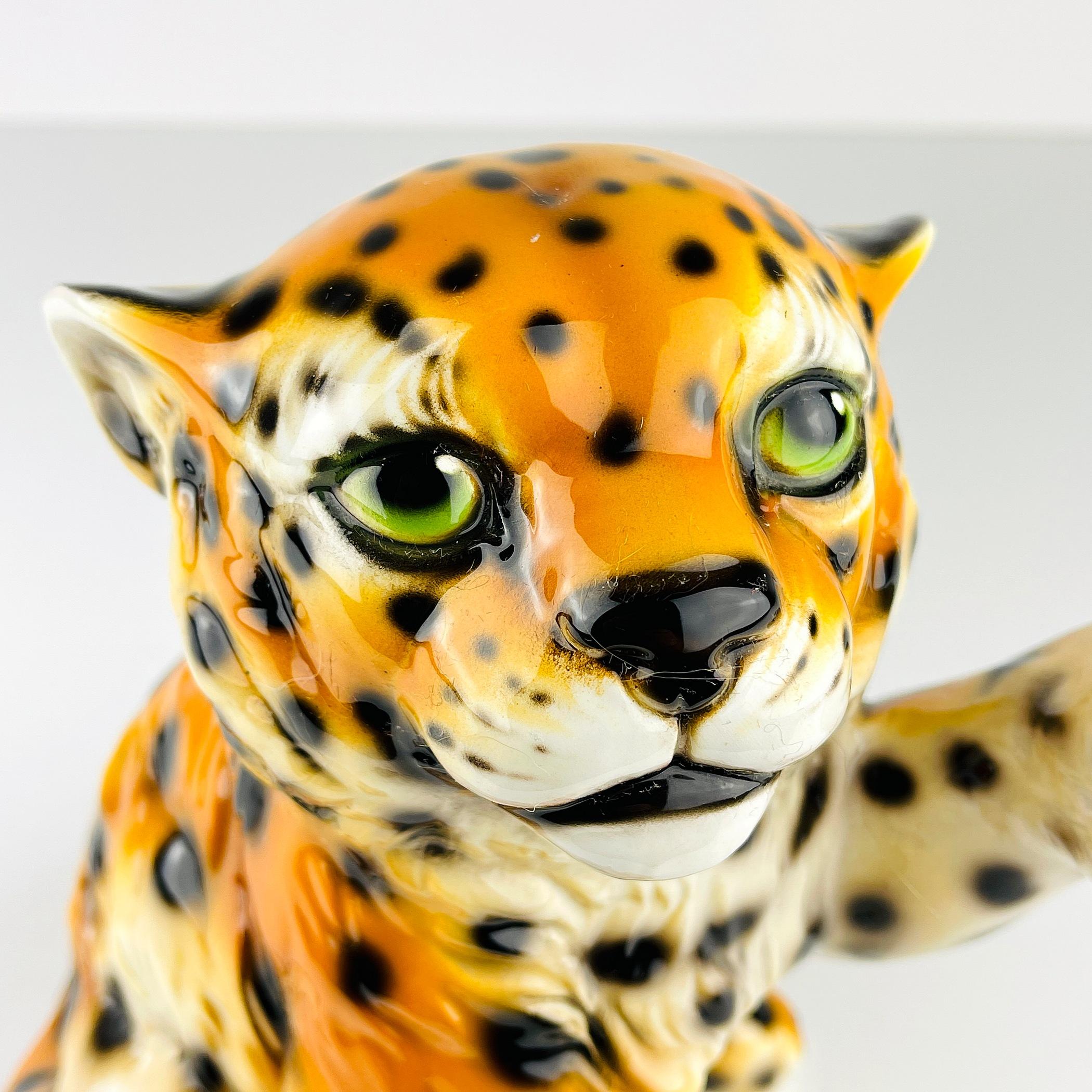 Vintage Leopard Ceramic Sculpture, Italy, 1960s 7