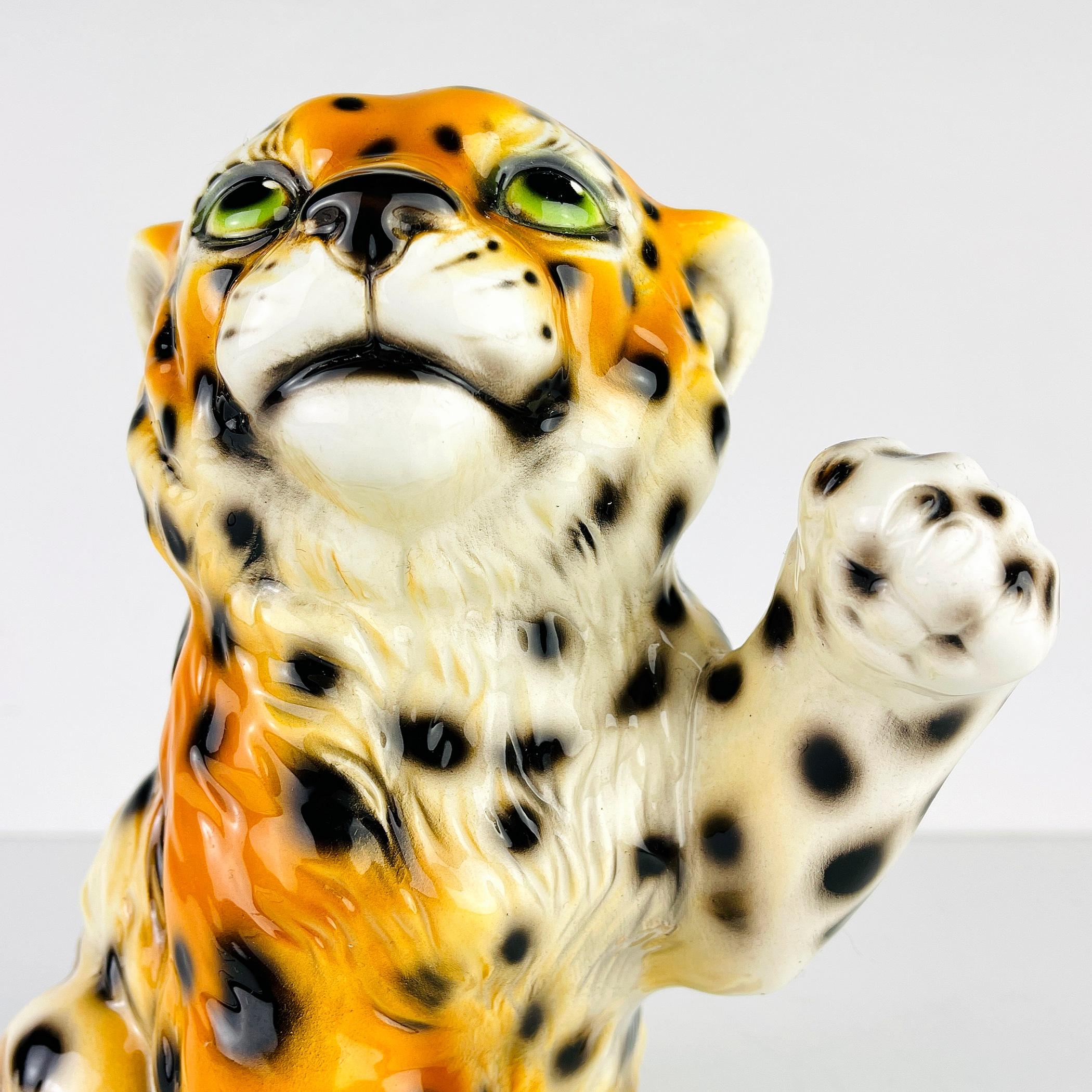 Vintage Leopard Ceramic Sculpture, Italy, 1960s 1