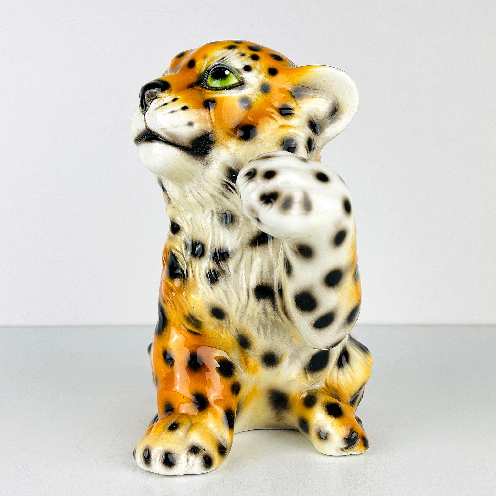 Vintage Leopard Ceramic Sculpture, Italy, 1960s 3