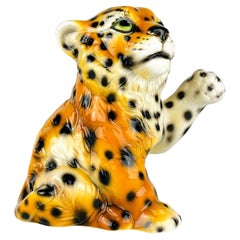 Vintage Leopard Ceramic Sculpture, Italy, 1960s