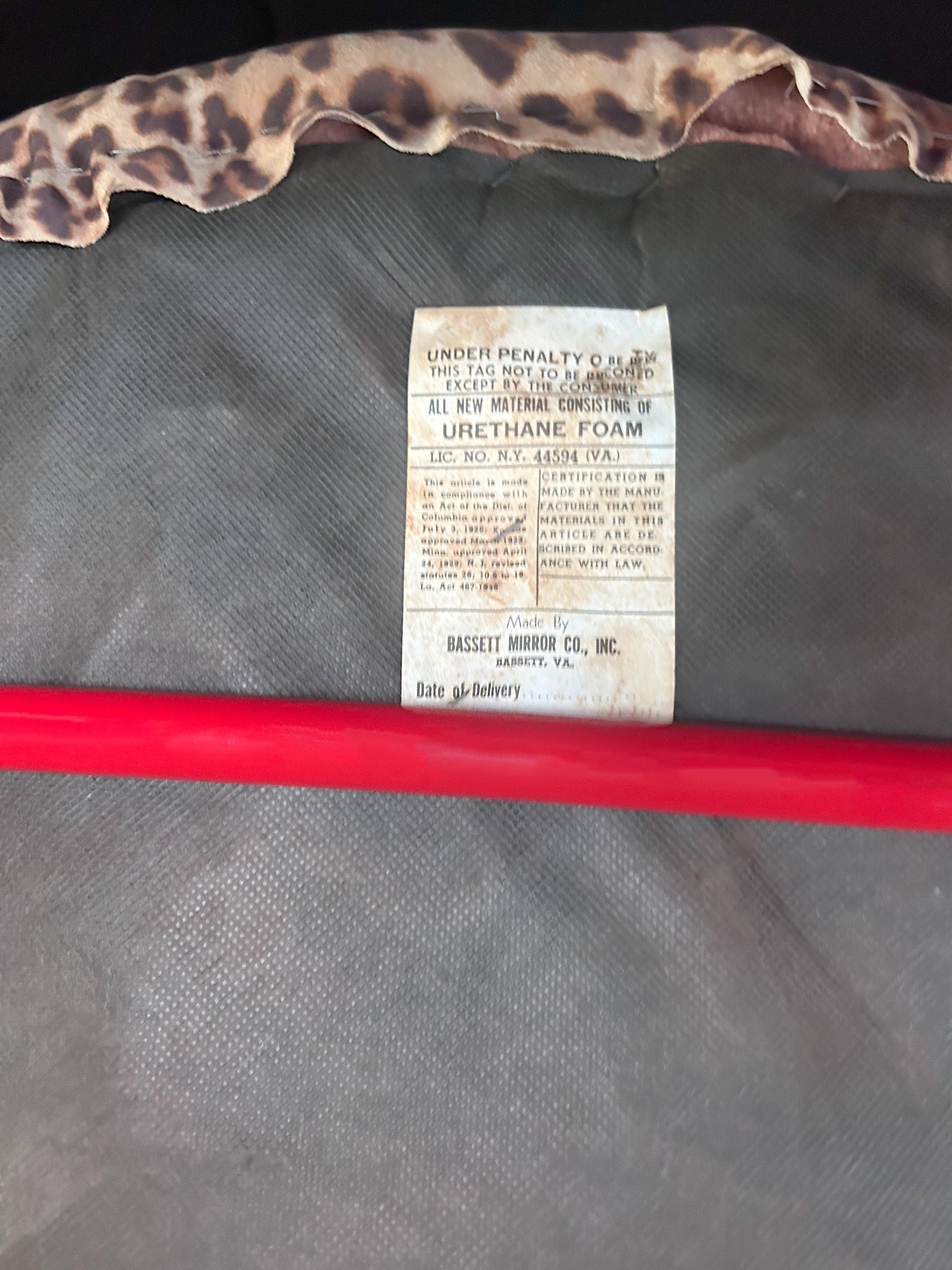Vintage Leopard Print Esszimmerstühle Rot - Satz von 4 (20. Jahrhundert) im Angebot