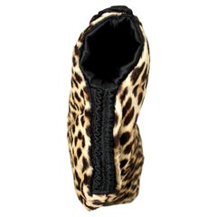Vintage Leopard Print Fur Muff Clutch