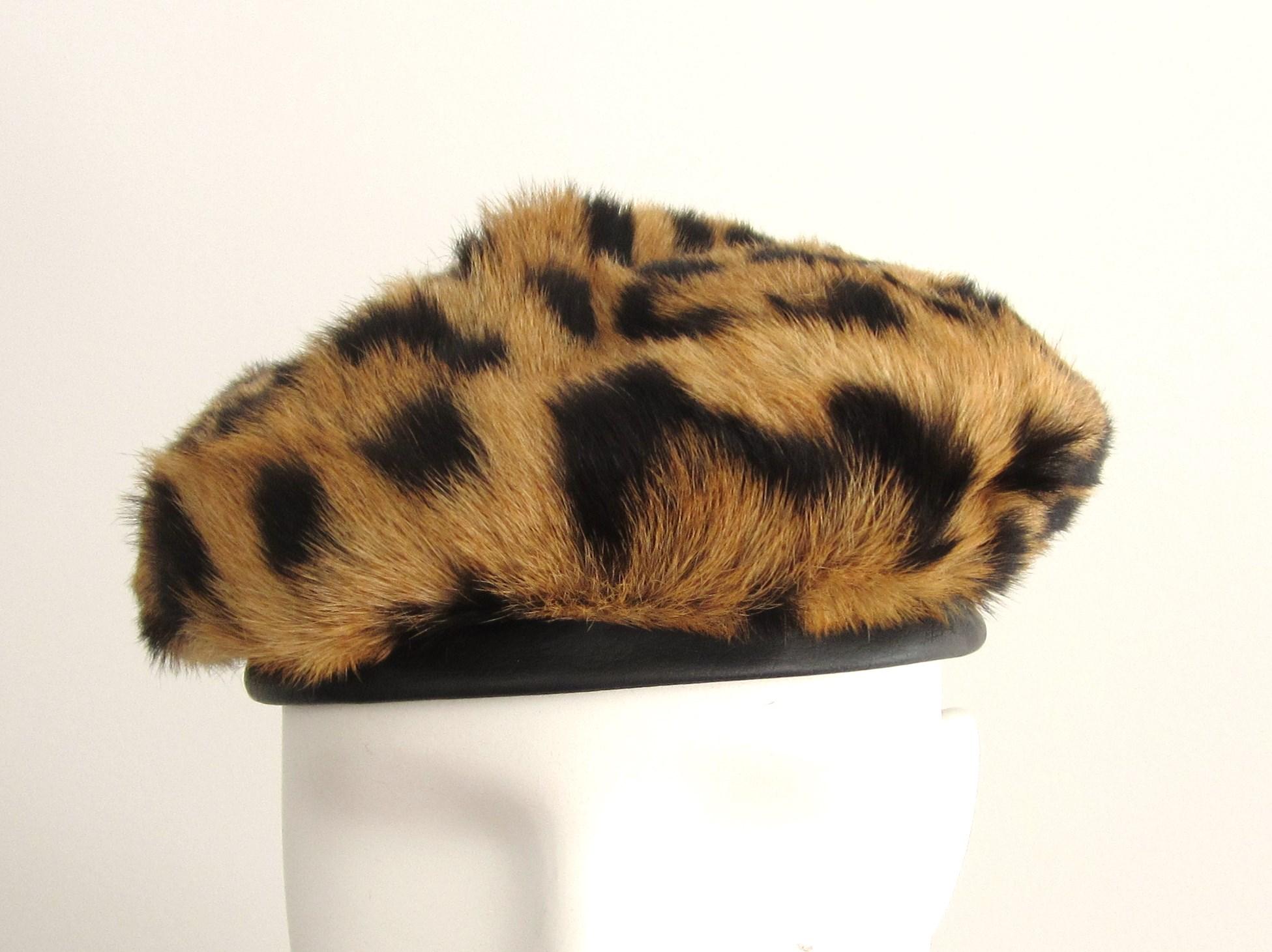 leopard beret hat