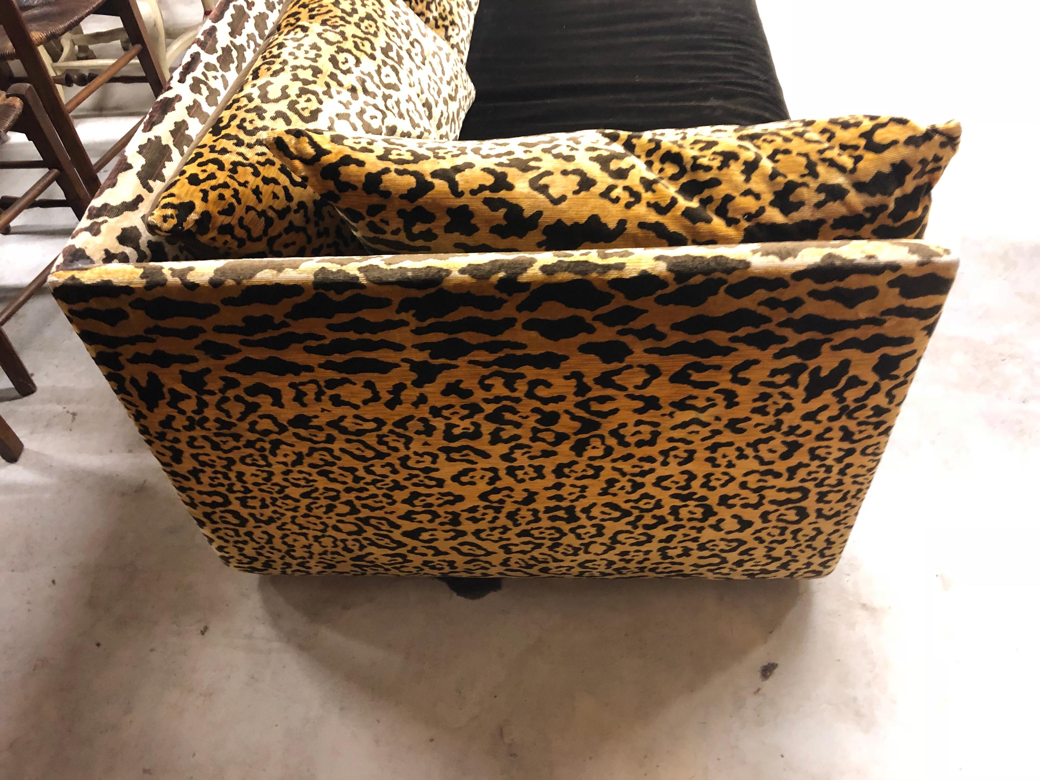 Vintage Leopard Silk Velvet 1970s Sofa 2