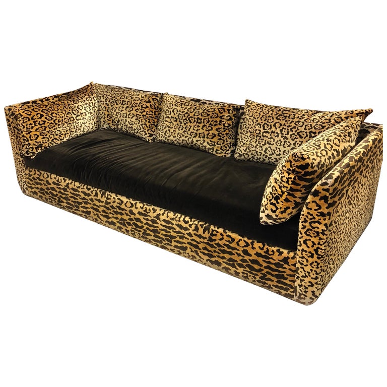 Vintage Leopard Silk Velvet 1970s Sofa at 1stdibs