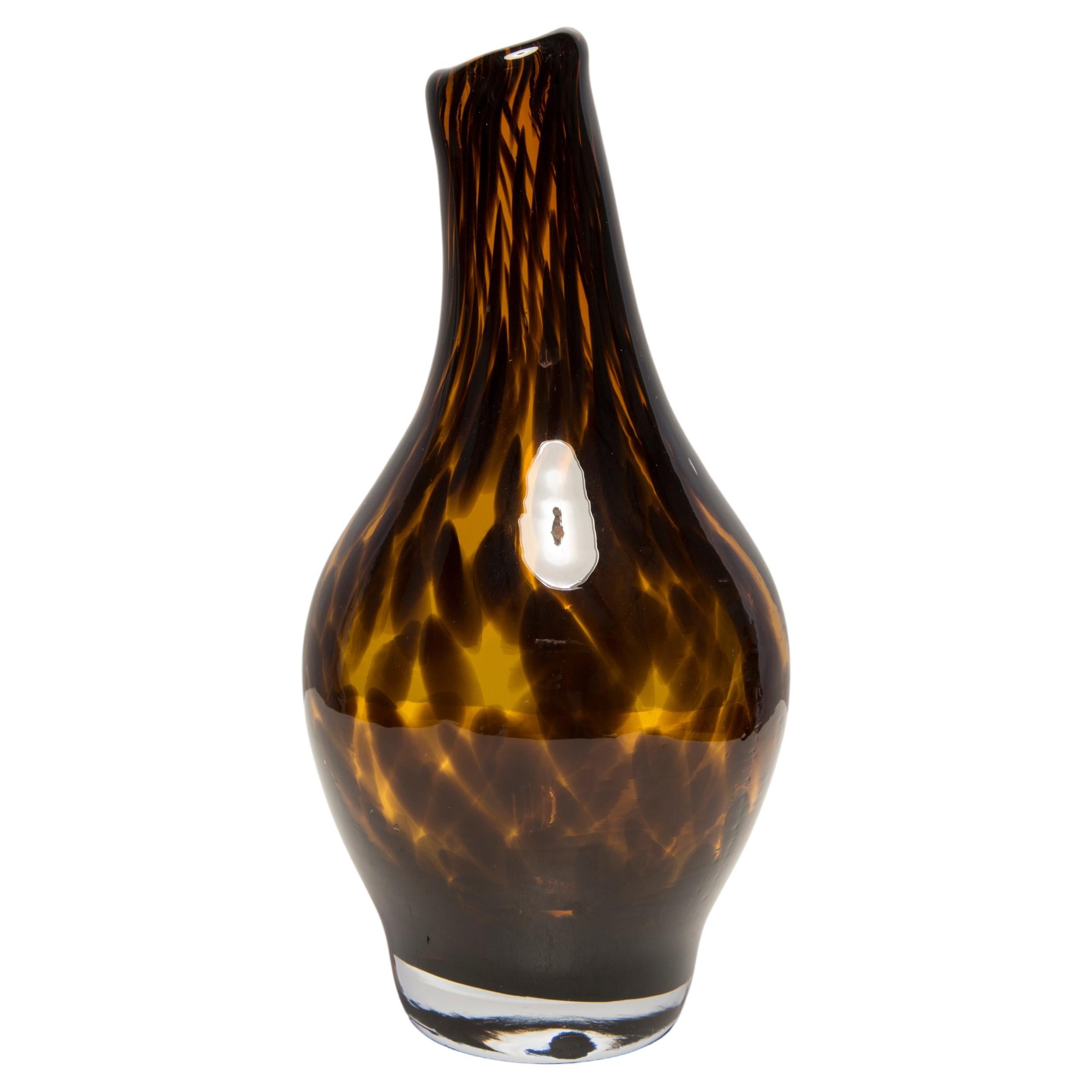 Vintage Leopard Small Brown Vase, 20th Century, Europe, 1960s For Sale
