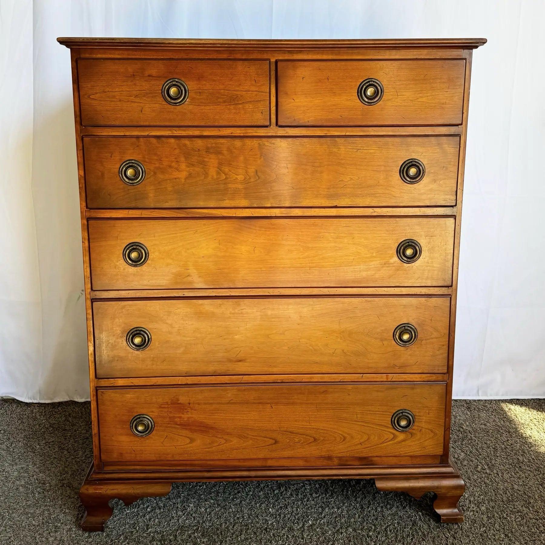 Vintage Leopold Stickley Highboy Dresser With Mirror - 2 Pieces For Sale 6