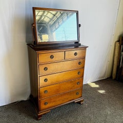 Cómoda Highboy Vintage Leopold Stickley Con Espejo - 2 Piezas