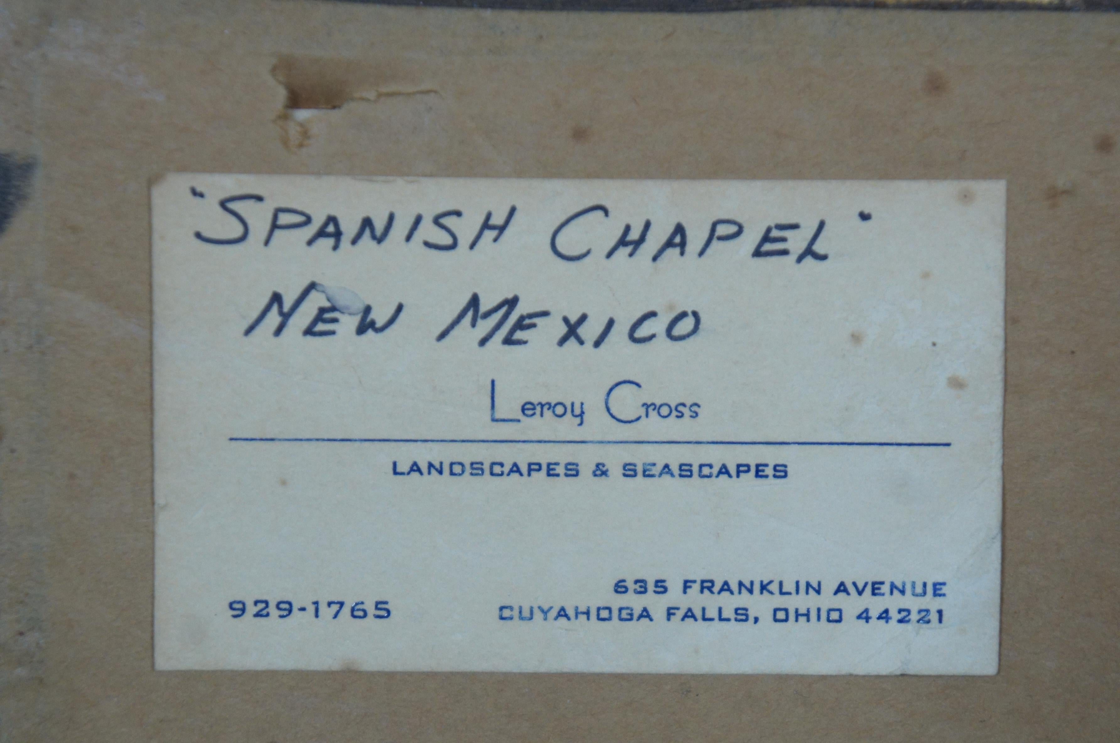 Vintage Leroy Cross Spanish Chapel New Mexico Church Watercolor Painting 4