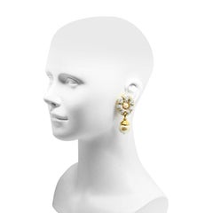 Vintage-Ohrringe aus Diamanten und Kunstperlen von Les Bernard, ca. 1980er Jahre