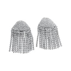 Vintage Les Bernard Fringe Rhinestone Earrings