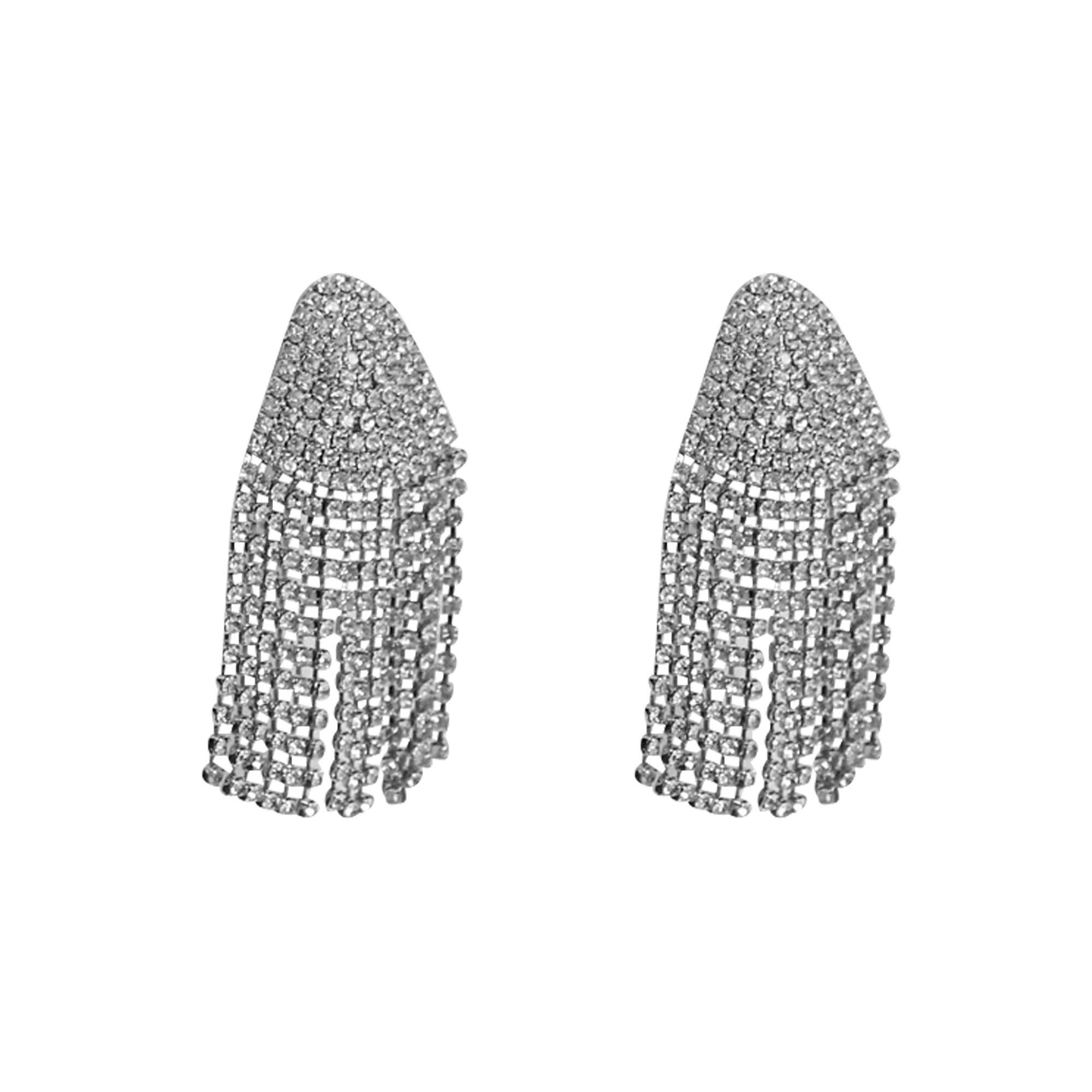 Pendientes vintage Les Bernard de flecos y brillantes en venta 2