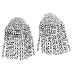 Vintage Les Bernard Fringe Rhinestone Earrings
