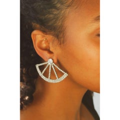 Vintage Les Bernard Silver Plated Clip on Earrings, 1980s