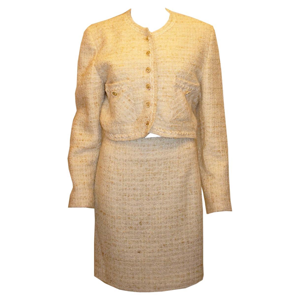 Vintage les Copines de Nitsa Paris Chanel Style Skirt Suit For Sale