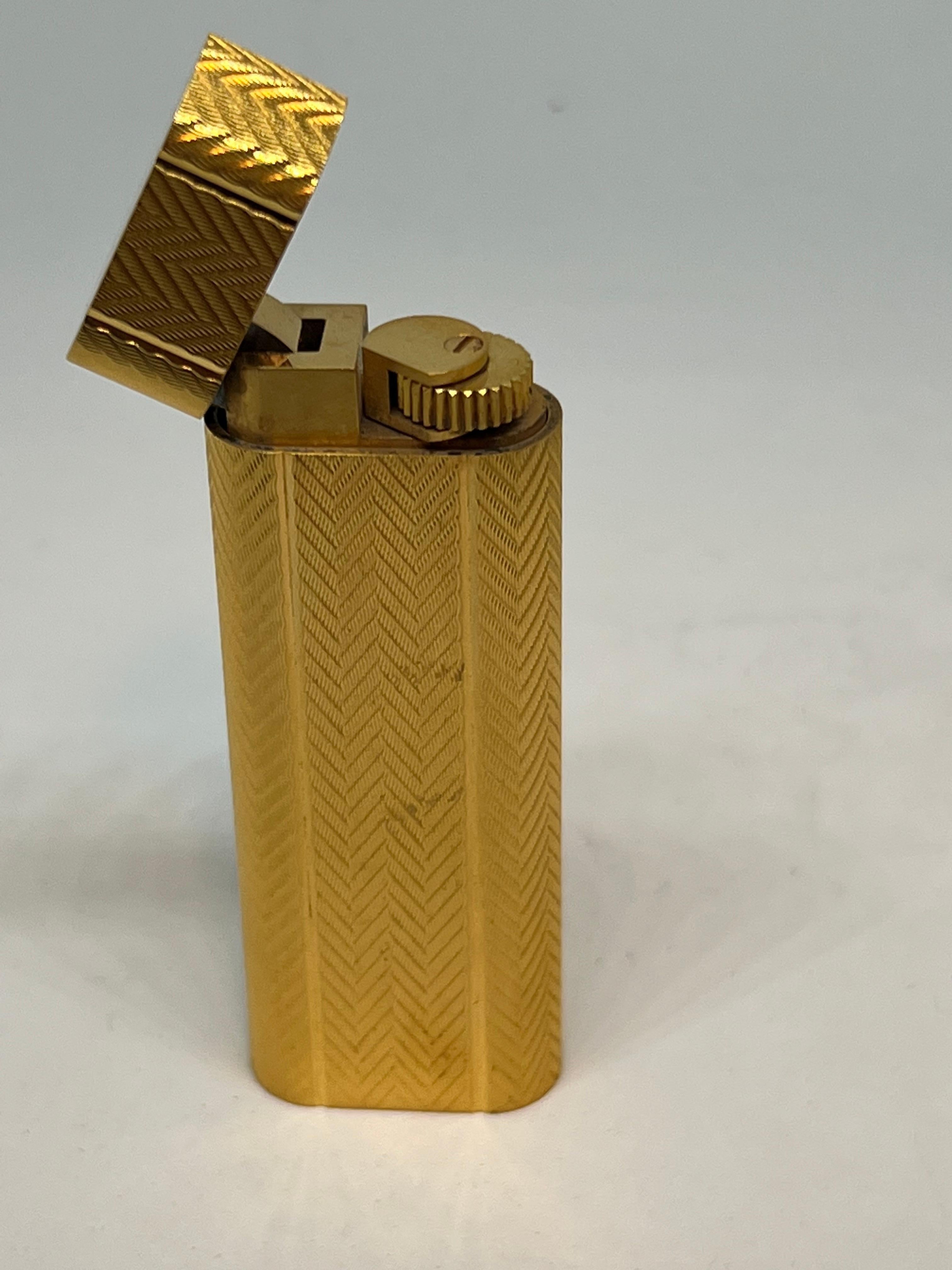 Vintage Les Must de Cartier Paris 18k Gold Plated Lighter, Circa 1980s For Sale 10