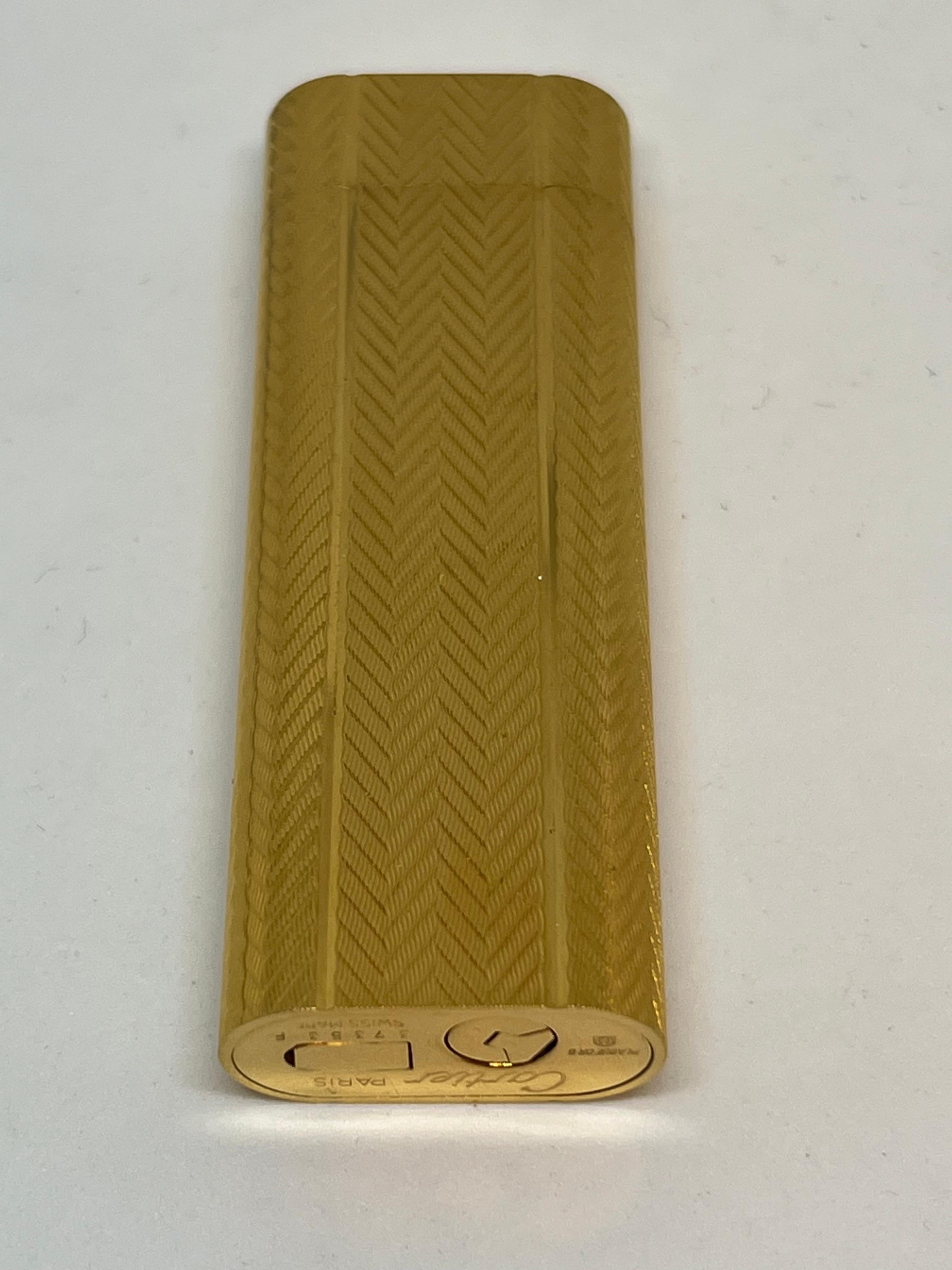 Vintage Les Must de Cartier Paris 18k vergoldetes Vintage-Leuchte mit Originalgehäuse, Vintage im Angebot 11