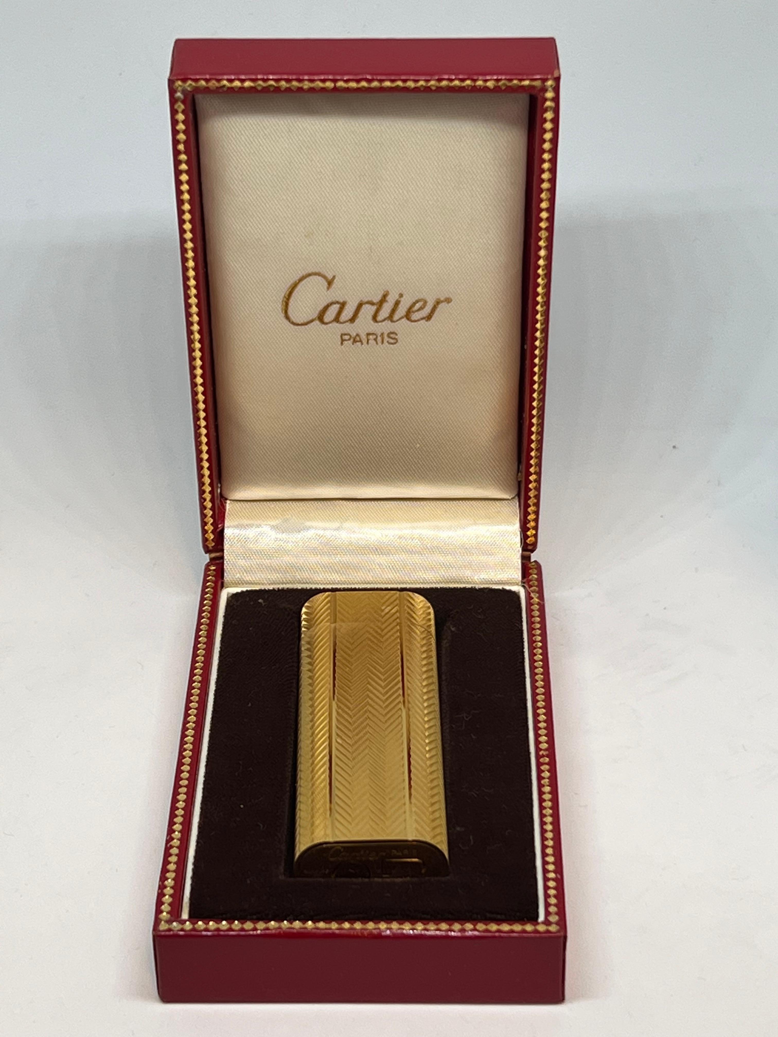 Vintage Les Must de Cartier Paris 18k vergoldetes Vintage-Leuchte mit Originalgehäuse, Vintage im Angebot 15