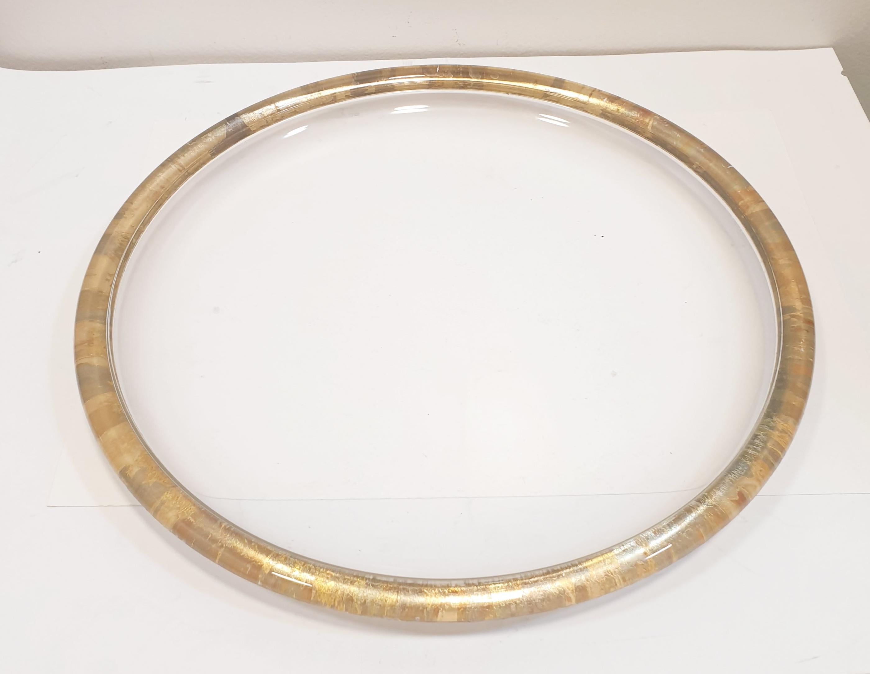 Vintage Lesley Roy Signature Painted Gold Rimmed Glass Plate 1