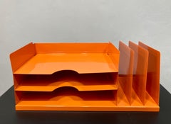 Organizador Vintage Combo Porta Cartas/Entrada Bandeja - Reacabado en Naranja