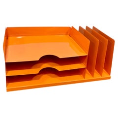 Organizador Vintage Combo Porta Cartas/Entrada Bandeja - Reacabado en Naranja