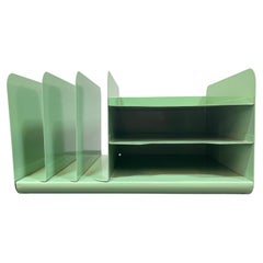 Vintage Letter Holder/In-Out Tray Combo Organizer - Refinished in Pale Green