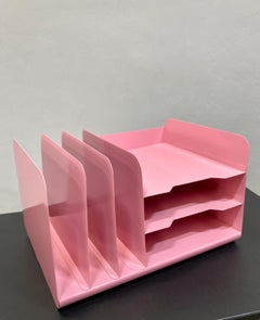 Organizador Vintage Combo Porta Cartas/Entrada Bandeja - Reacabado en Rosa