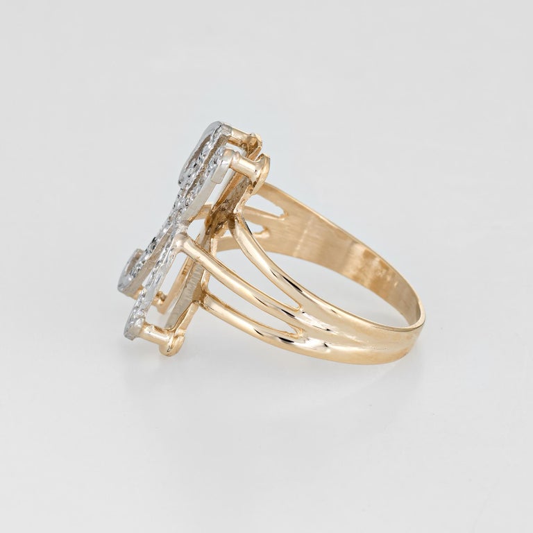 Vintage Letter K Initial Ring 14 Karat Yellow Gold Estate Fine Script