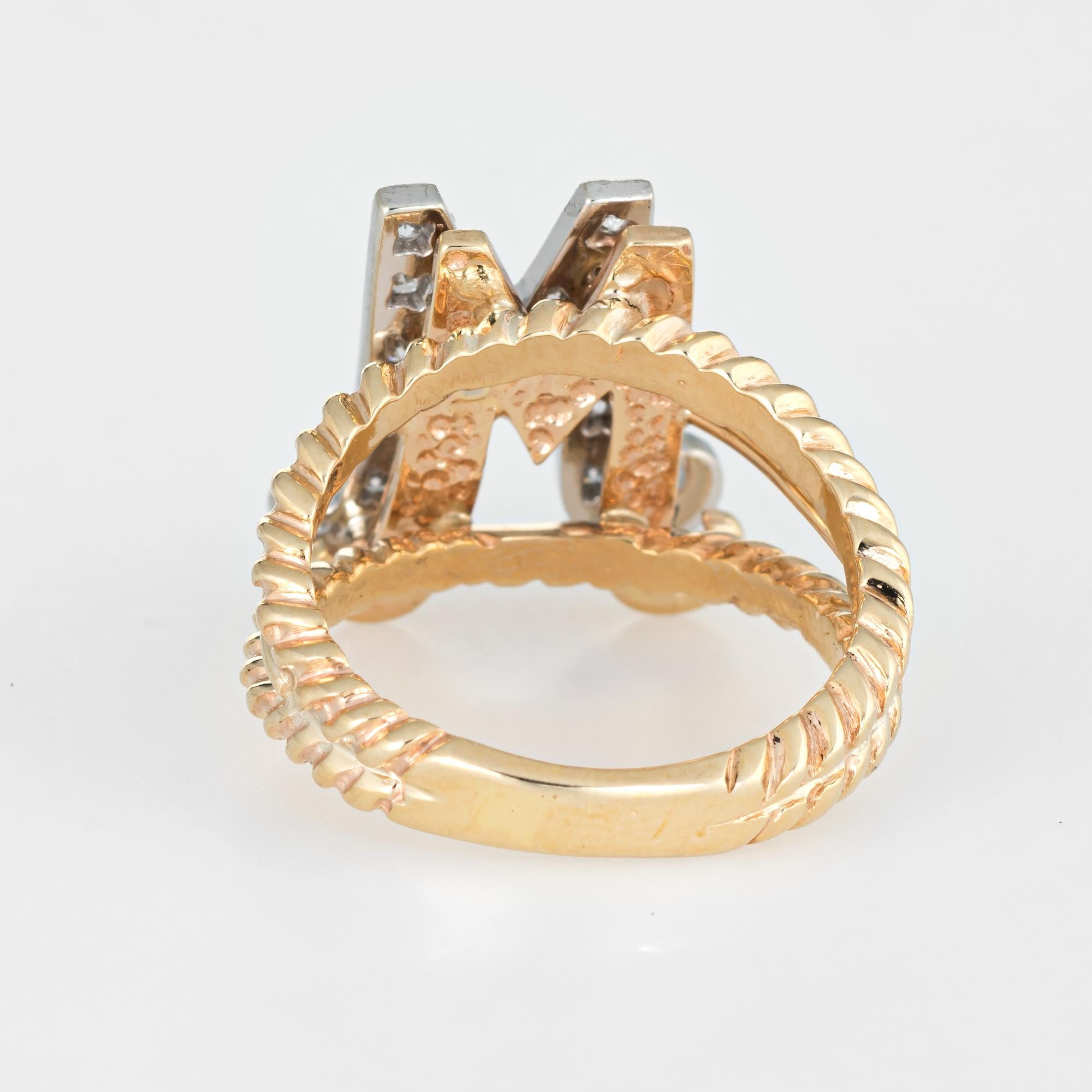 m initial ring gold