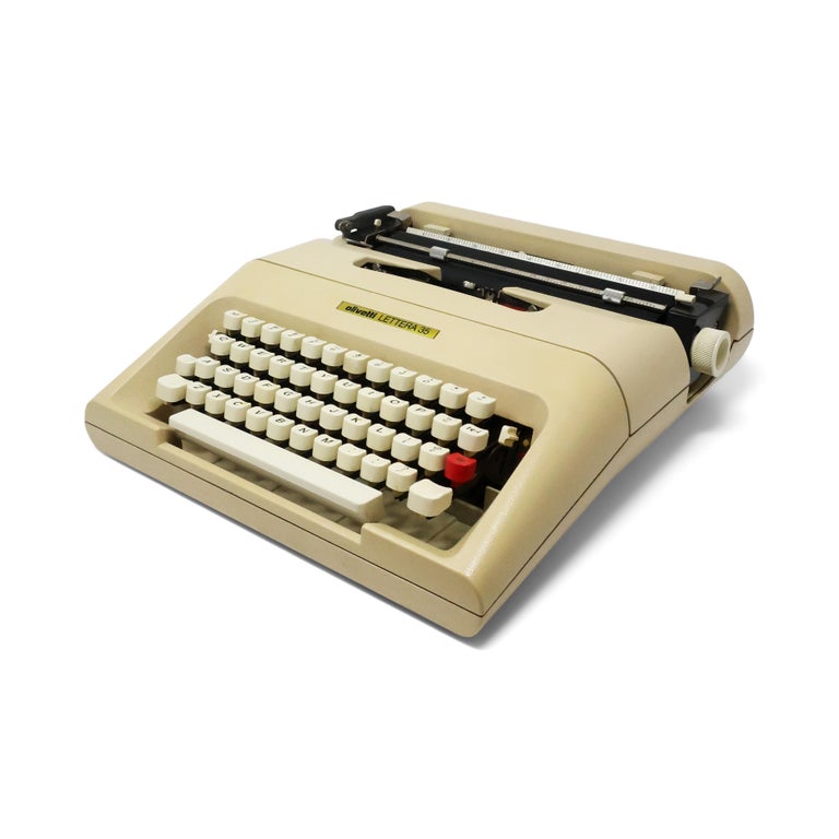 Designed by Italian powerhouse designer and architect Mario Bellini in 1972, the Lettera 35 is a portable mechanical typewriter manufactured beginning in 1974 by Olivetti, the world-renowned Italian typewriter maker. With a sleek, low-profile design