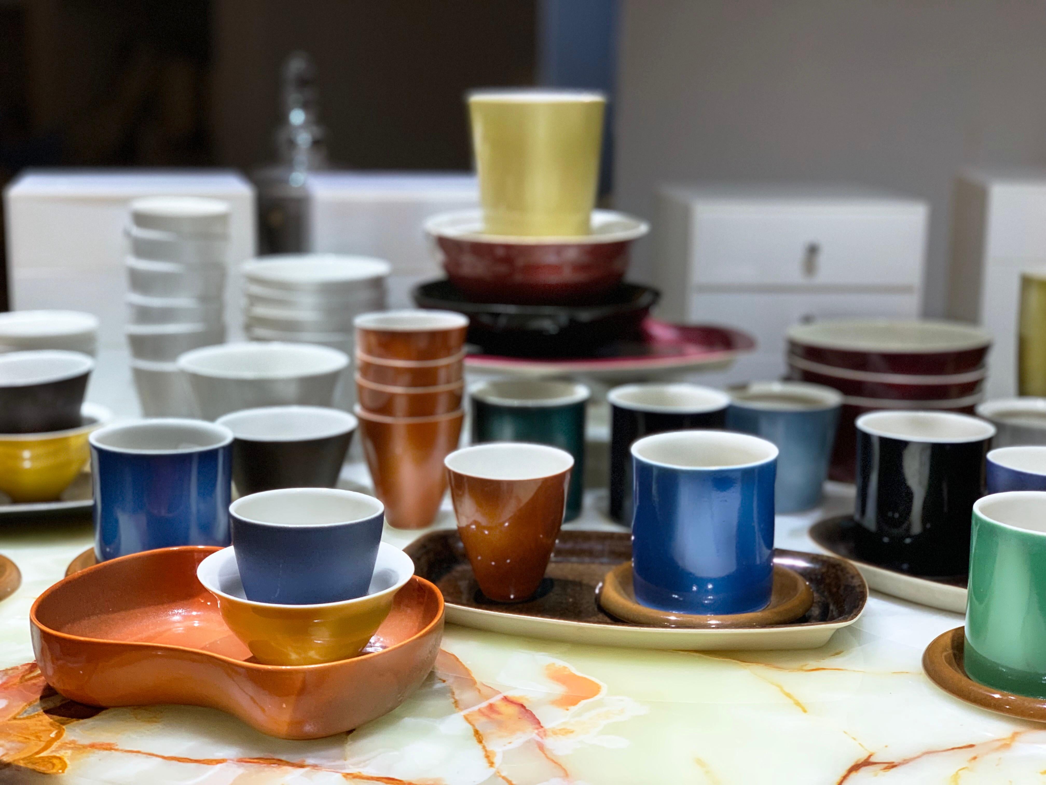 Lietzke Studio Porcelain Tableware Set, Midcentury Modern Art Pottery Ceramics.   Largest collection of Lietzke 