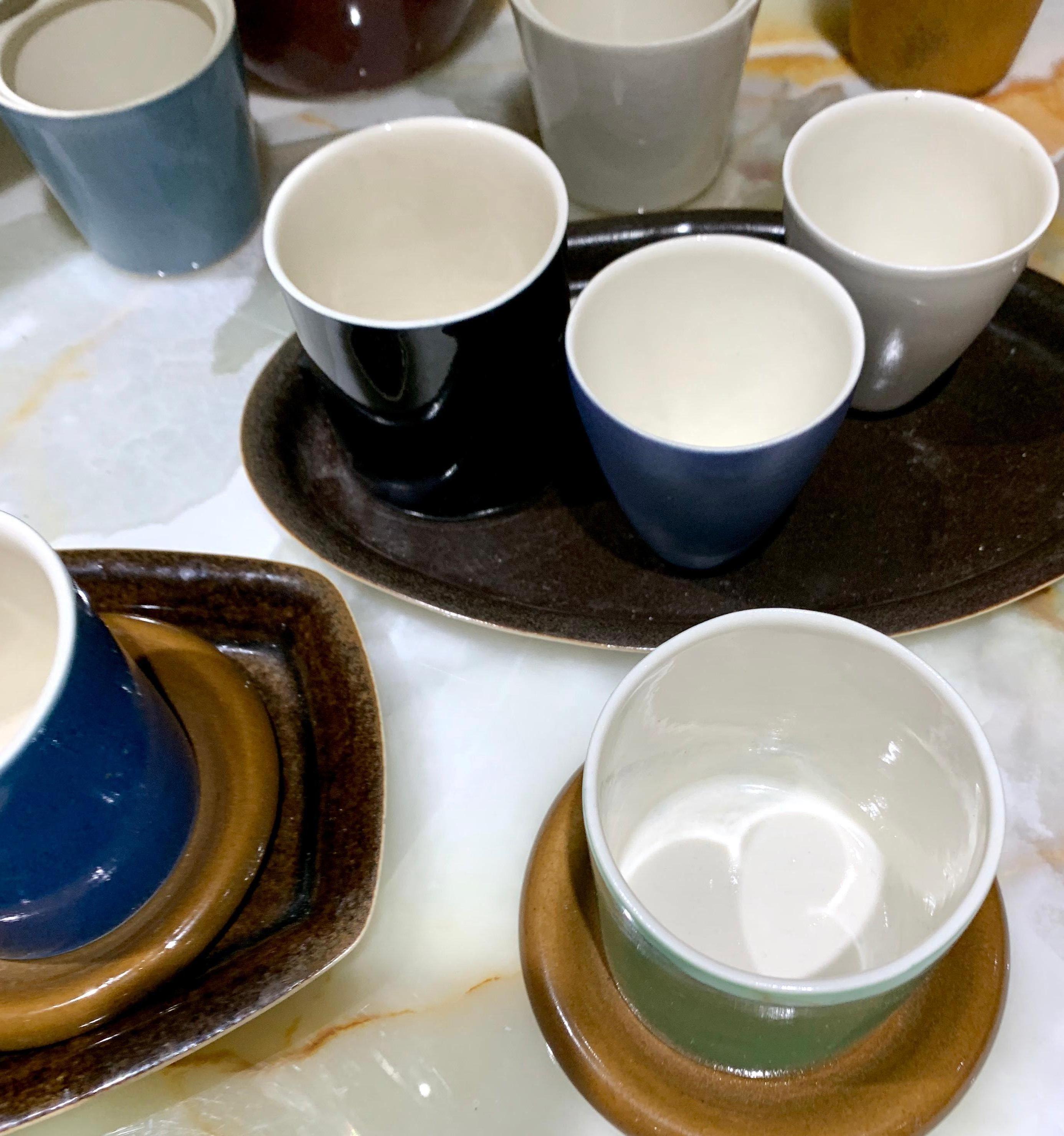 Mid-Century Modern Lietzke Studio Porcelain Tableware Set, Midcentury Modern Art Pottery Ceramics