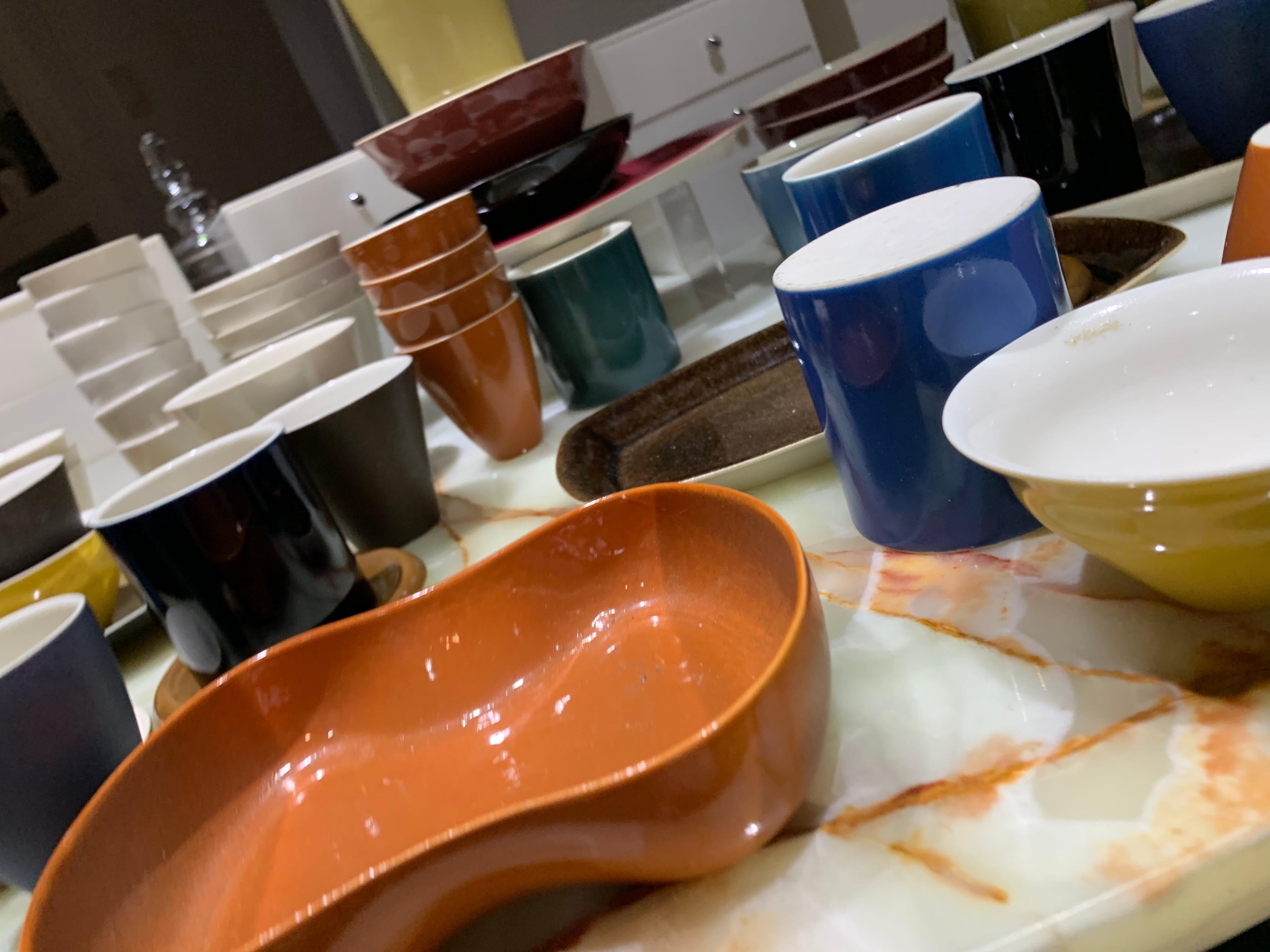 American Lietzke Studio Porcelain Tableware Set, Midcentury Modern Art Pottery Ceramics