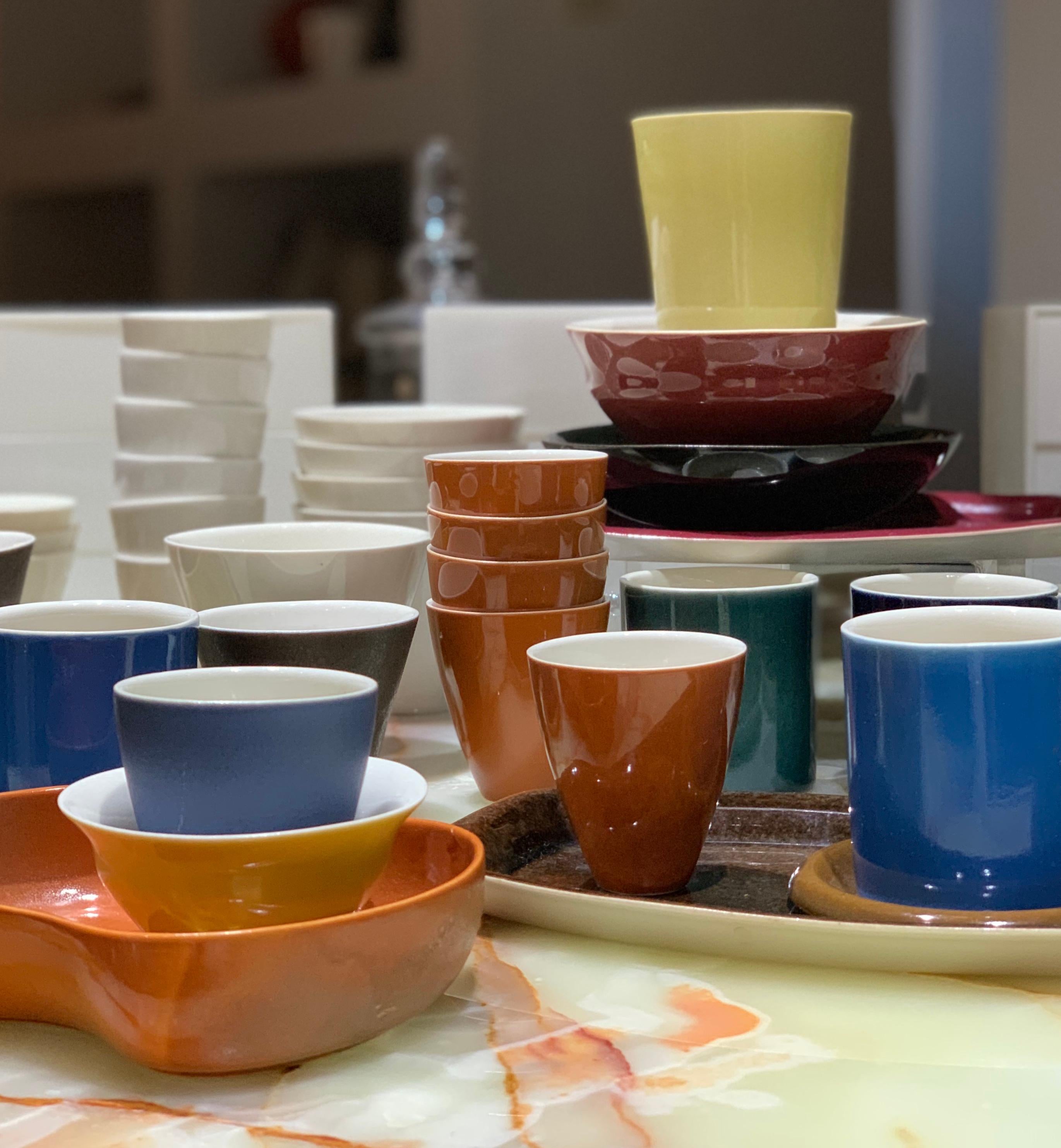 Lietzke Studio Porcelain Tableware Set, Midcentury Modern Art Pottery Ceramics In Good Condition In Brooklyn, NY