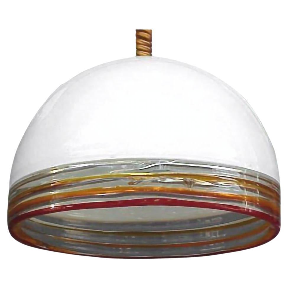 Vintage Leucos Ceiling Lamp in Glass Febo by Robert Pamio, 1970 For Sale