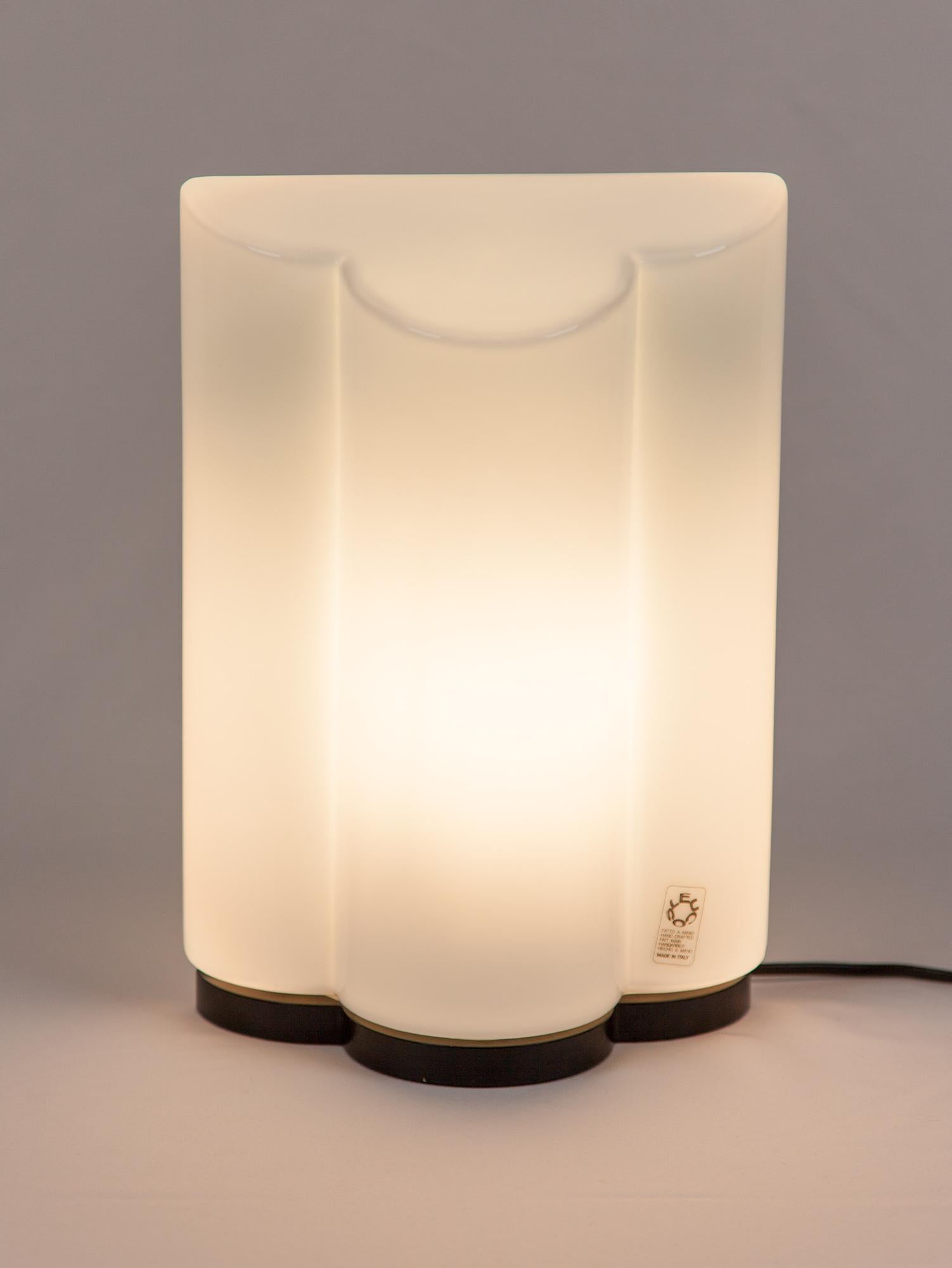 Vintage Leucos Italian Table Lamp with Opaline Murano Glass, Italy, 1970s  For Sale 2