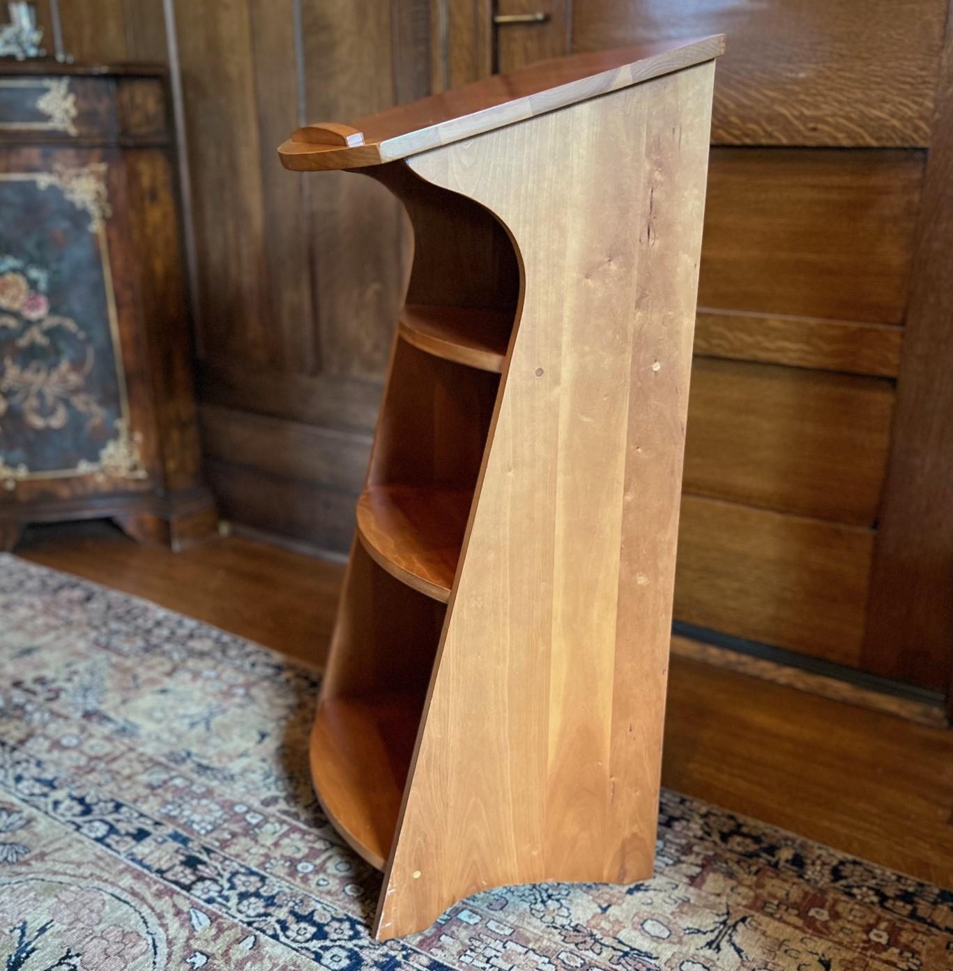 Vintage Levenger Cherrywood Belmont Library Stand/Lectern with 3 Shelves 5