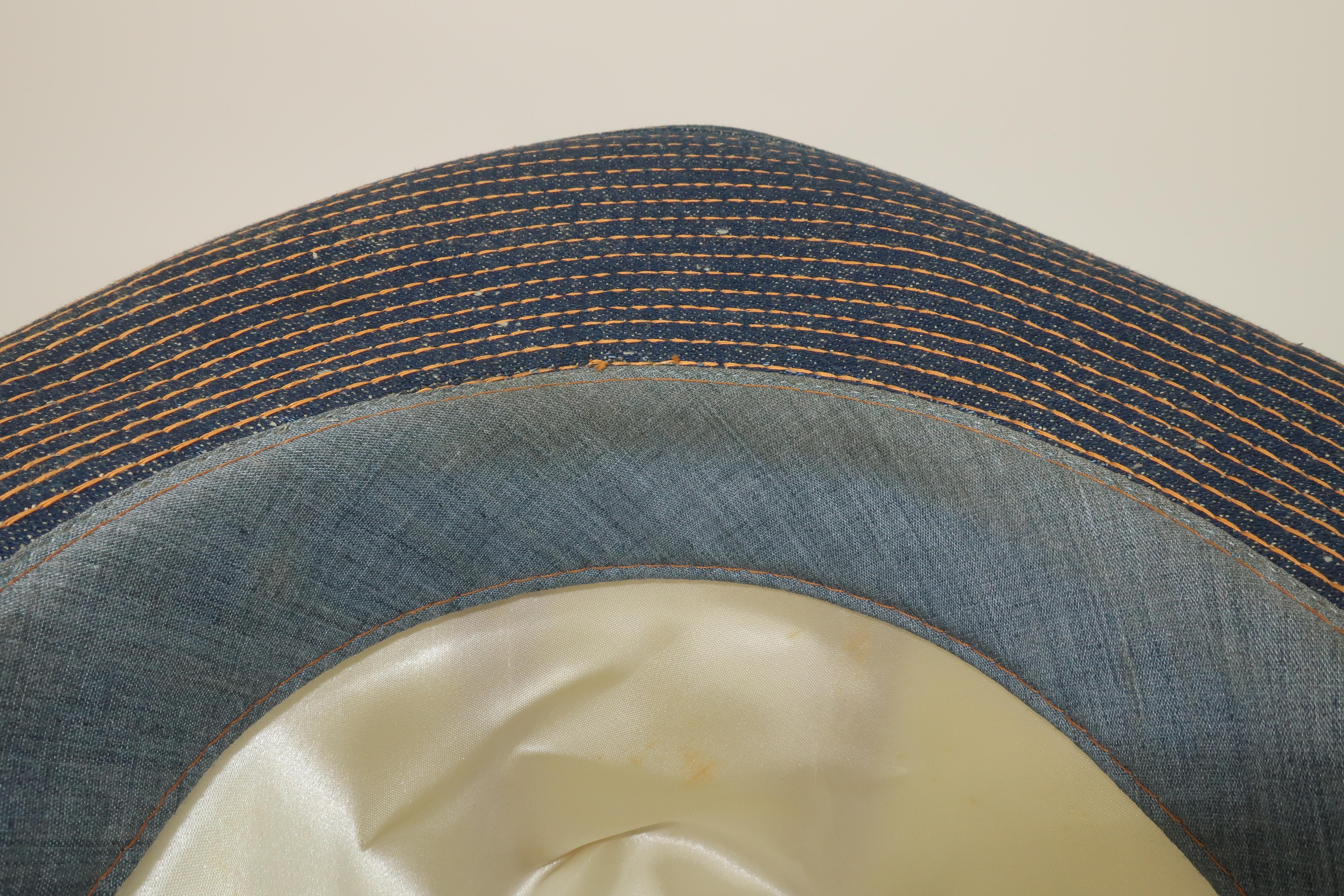 Vintage Levi Strauss Denim Blue Jeans Cowboy Hat 7