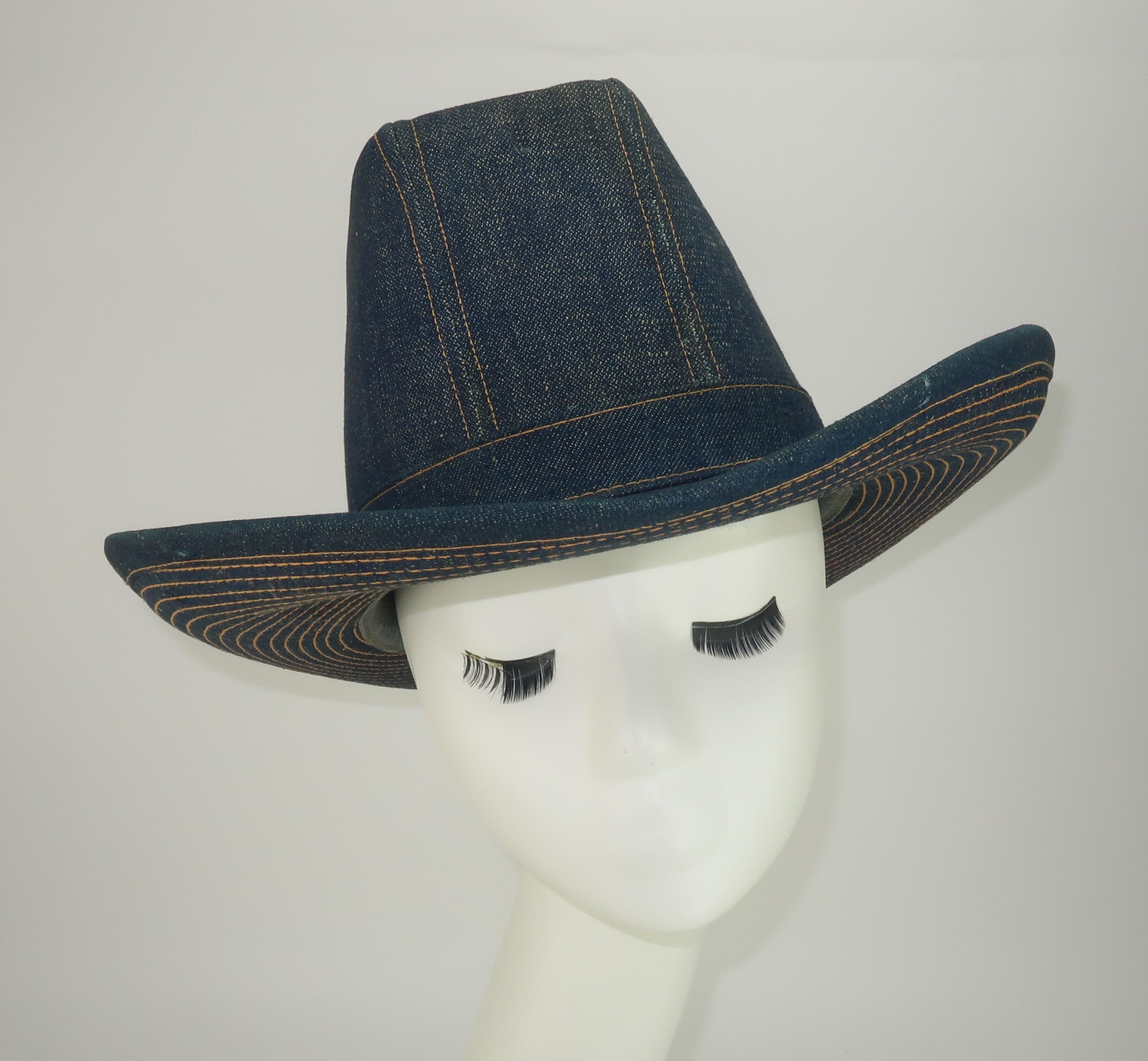 Women's or Men's Vintage Levi Strauss Denim Blue Jeans Cowboy Hat