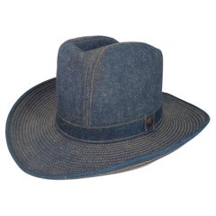 Levi Strauss - Chapeau de cow-boy vintage en jean bleu