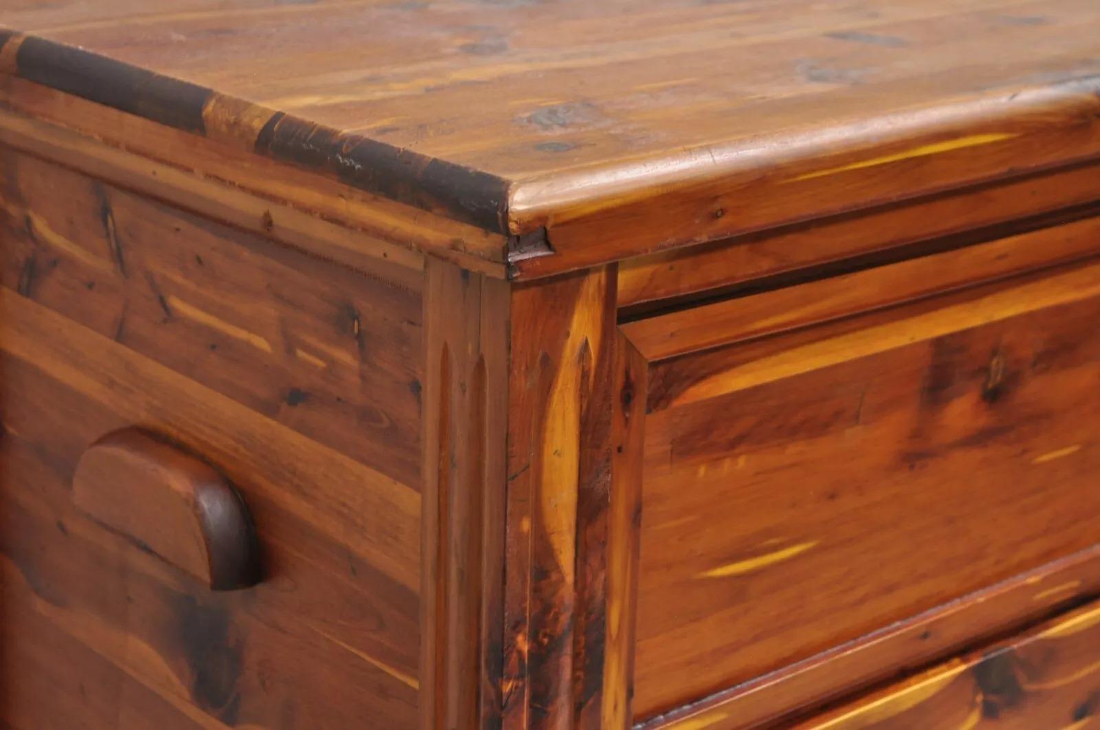 20th Century Vintage Lewis & Conger Pine Wood Cedar Lined Blanket Chest Of Drawers Dresser For Sale