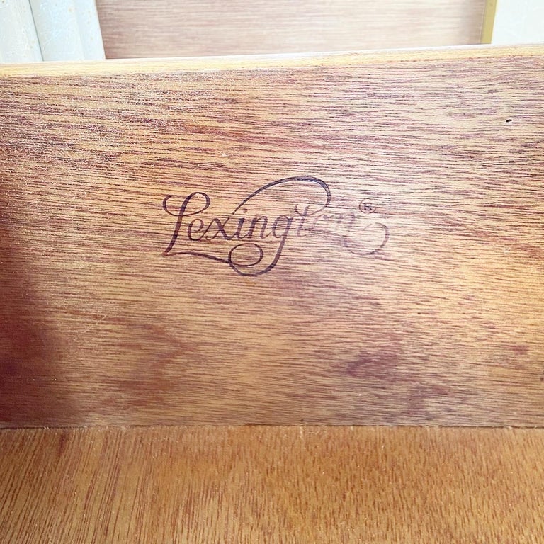 Vintage Lexington Chinoiserie Faux Wicker Nightstands For Sale at 1stDibs