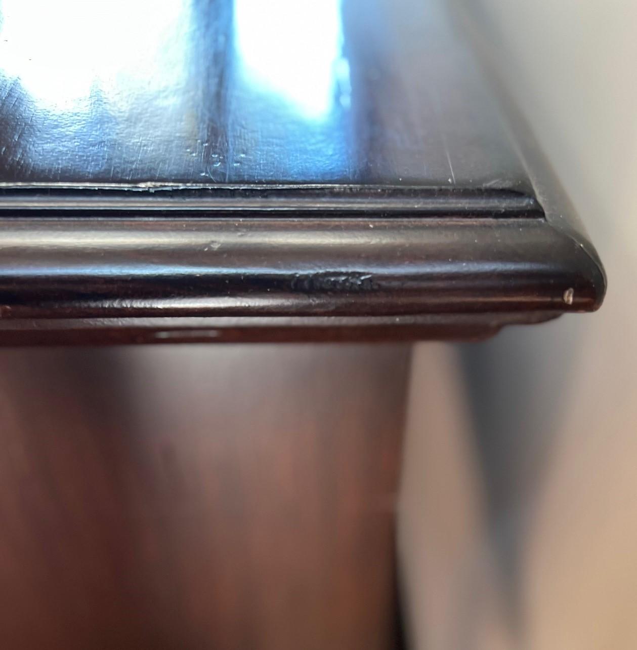 Vintage Lexington Furniture Solid Walnut Console with Three Drawers and Shelf 4