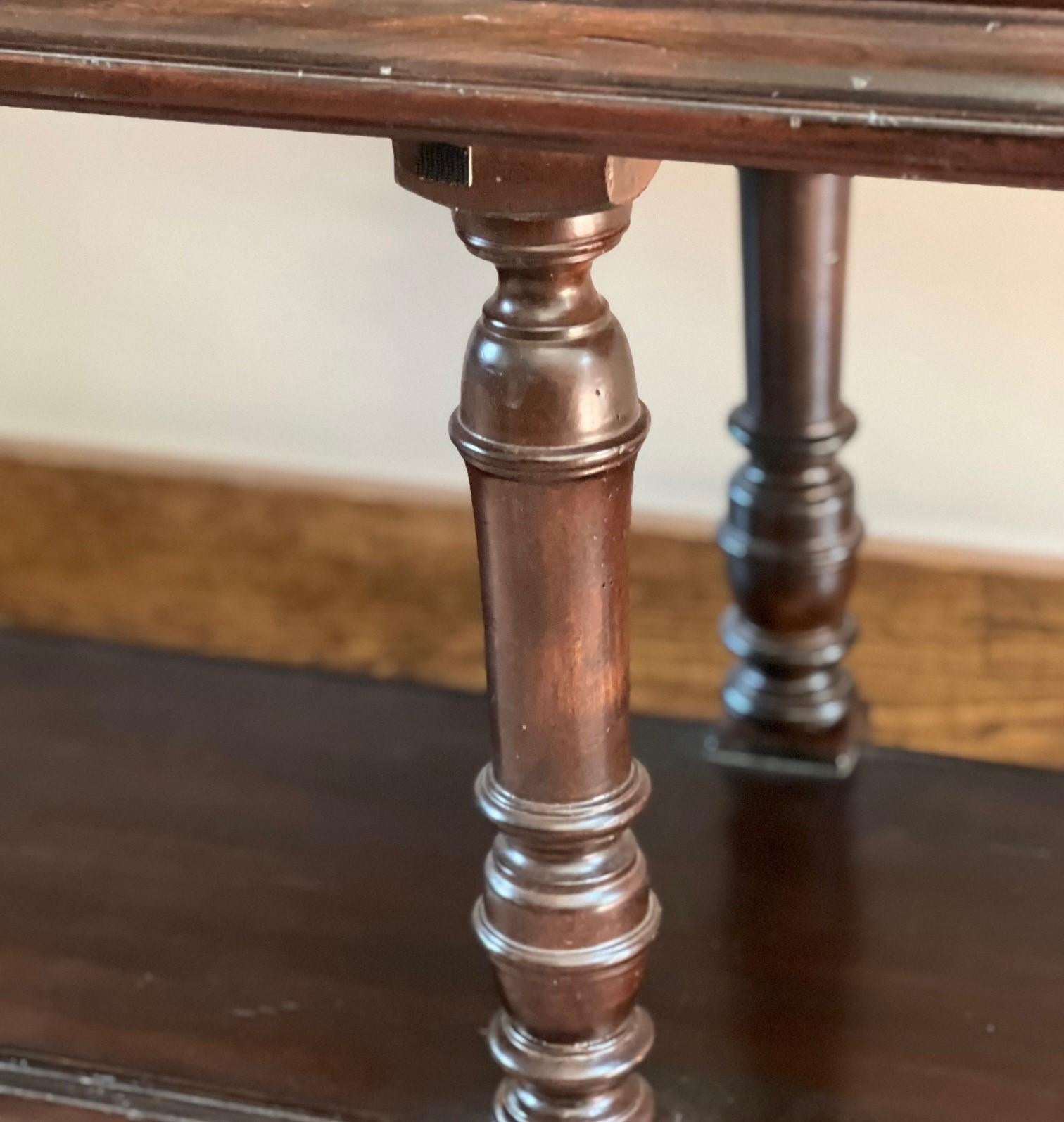 Vintage Lexington Furniture Solid Walnut Console with Three Drawers and Shelf 1